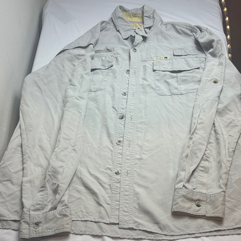 Dakota grizzley Large Men's Gray Button-Up long sleeve